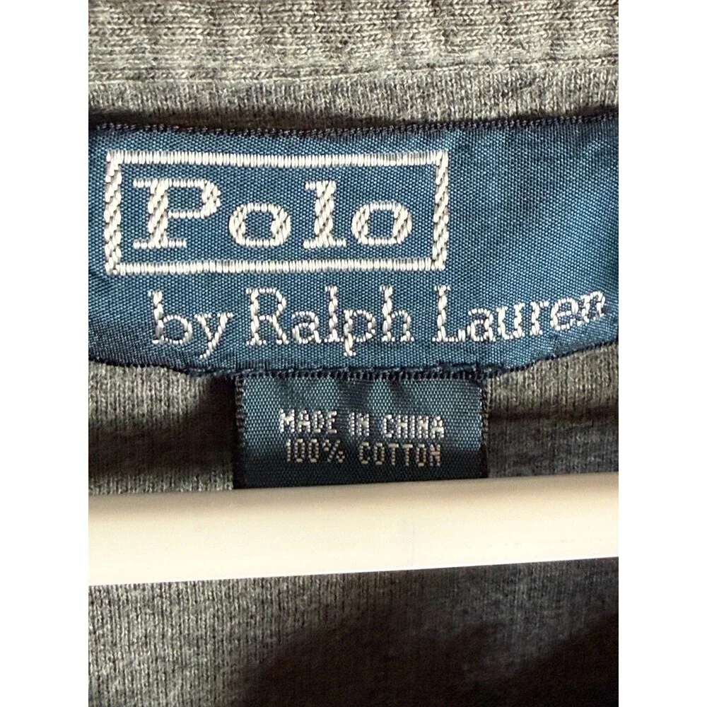Polo Ralph Lauren 1/4 Zip Sweater Mens XXL Long Sleeve Pullover Gray Logo Pony**